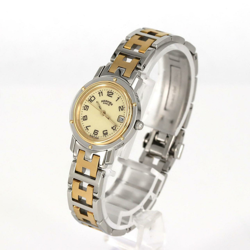 愛馬仕 Clipper 雙色 CL4.220 SSxGP 石英錶-1