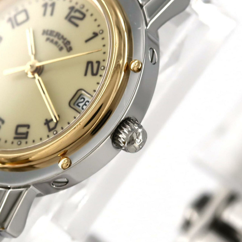 愛馬仕 Clipper 雙色 CL4.220 SSxGP 石英錶-3