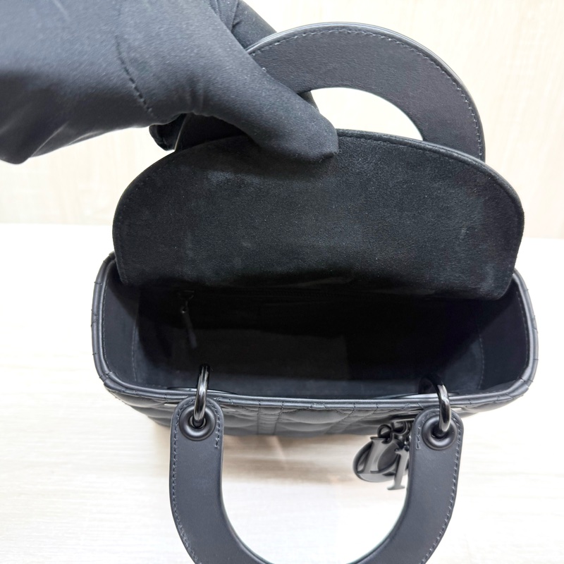 DIOR黑色啞光牛皮LADY DIOR小號五格黛妃包M0538SLOI-7