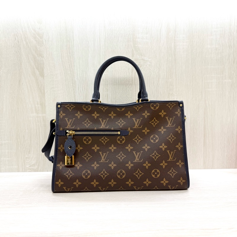 LV原花拼深藍邊手提肩背包M43434-0