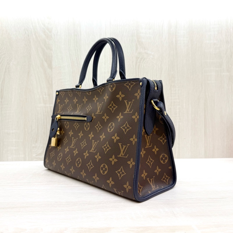 LV原花拼深藍邊手提肩背包M43434-2