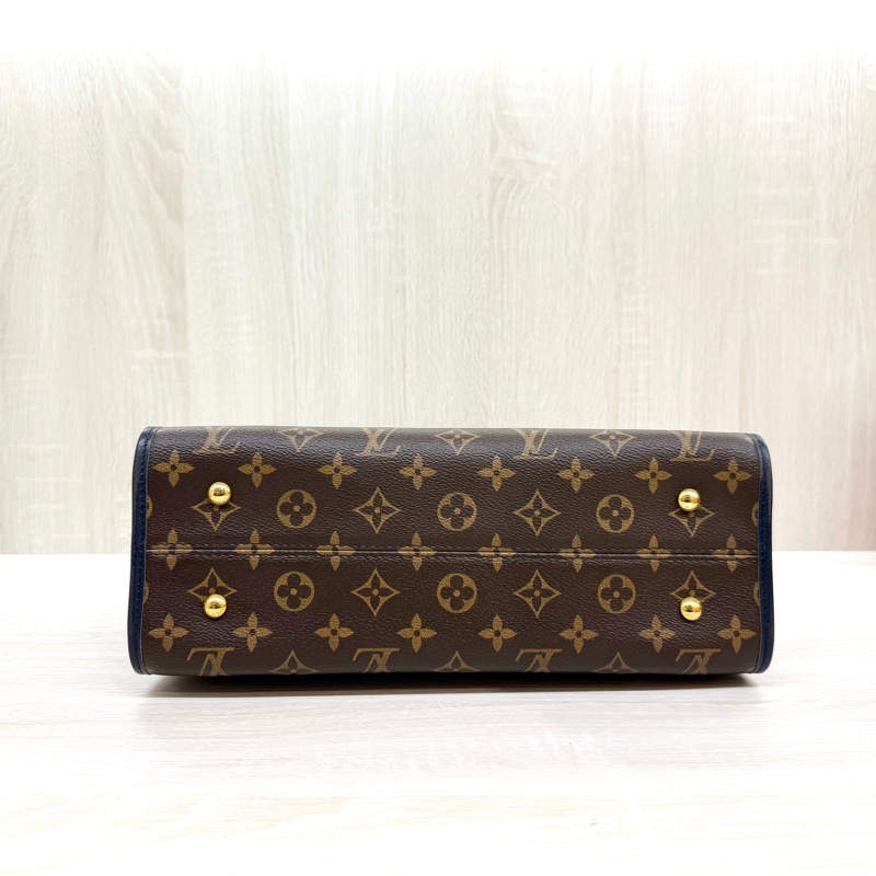 LV原花拼深藍邊手提肩背包M43434-4