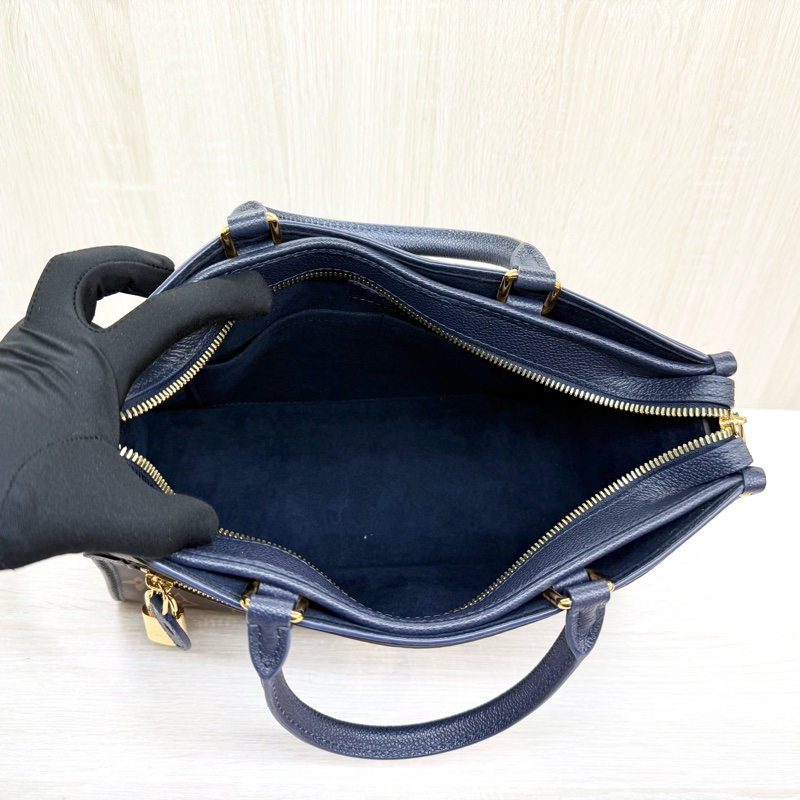 LV原花拼深藍邊手提肩背包M43434-5