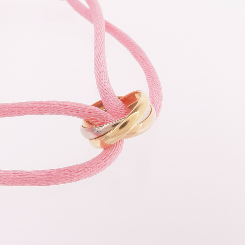 CARTIER 18K黃金/白金/玫瑰金Trinity Bracelet手帶-4
