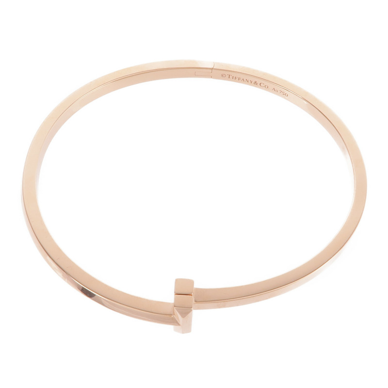 TIFFANY&CO 18K玫瑰金T1 Narrow Hinged Bangle手鐲-3