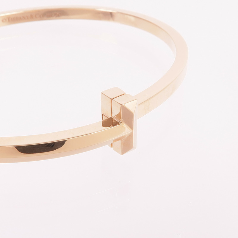 TIFFANY&CO 18K玫瑰金T1 Narrow Hinged Bangle手鐲-4