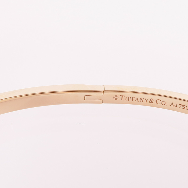 TIFFANY&CO 18K玫瑰金T1 Narrow Hinged Bangle手鐲-6
