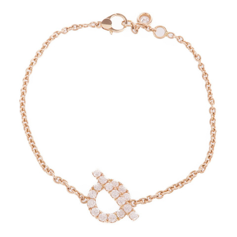 HERMES 18K白金Finesse Bracelet鑽石手鏈