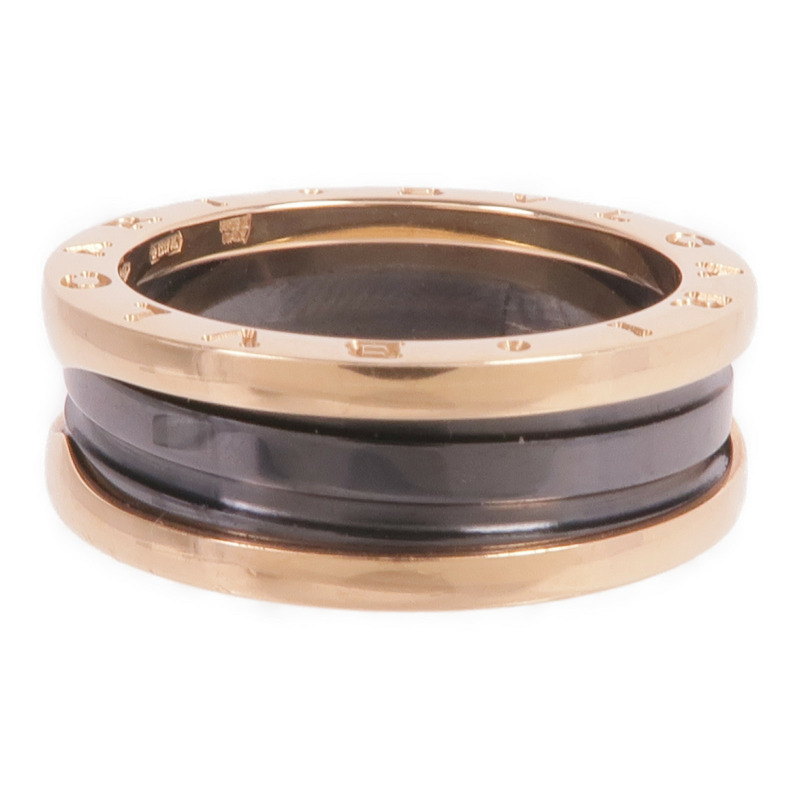 BVLGARI 18K玫瑰金/陶瓷B.zero1 Two-Band Ring戒指Bvlgari#61/US#9.25-1
