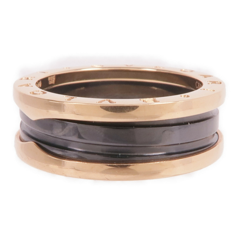 BVLGARI 18K玫瑰金/陶瓷B.zero1 Two-Band Ring戒指Bvlgari#61/US#9.25-3