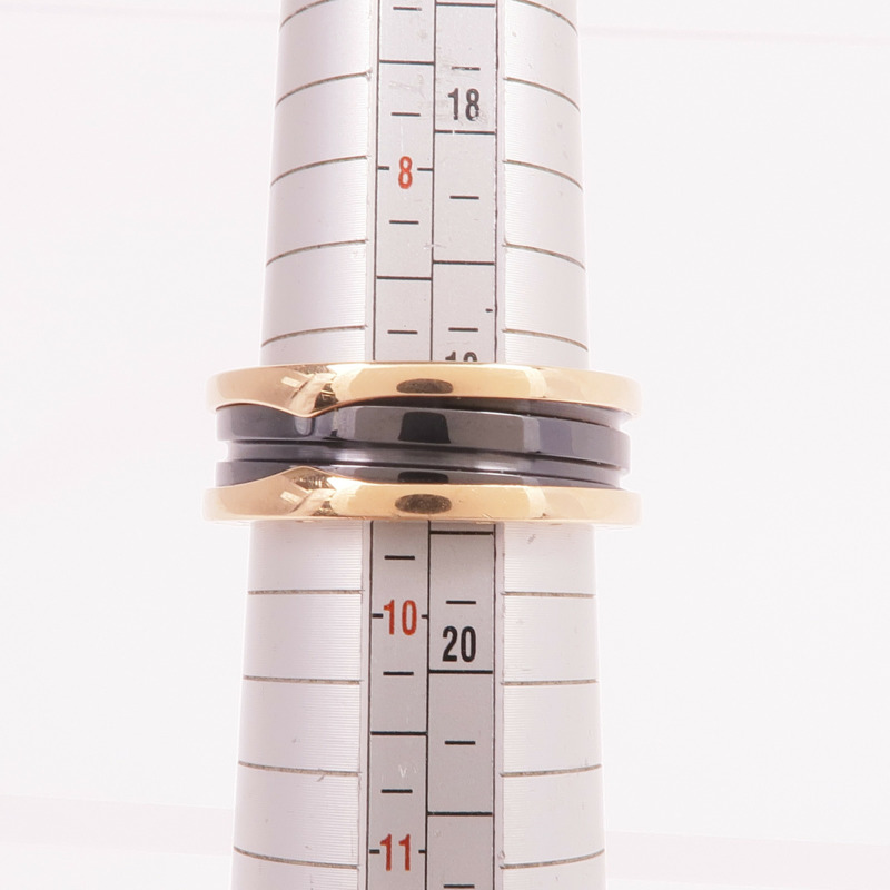 BVLGARI 18K玫瑰金/陶瓷B.zero1 Two-Band Ring戒指Bvlgari#61/US#9.25-5