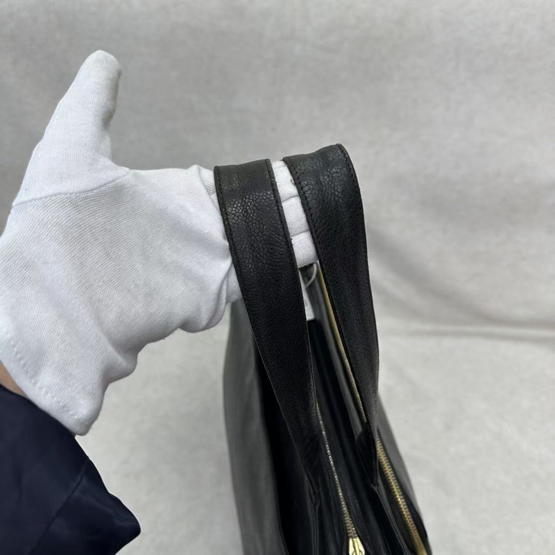 Chanel 香奈兒黑金荔枝紋單肩托特Tote-12