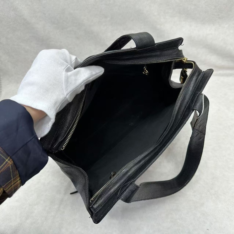 Chanel 香奈兒黑金荔枝紋單肩托特Tote-13