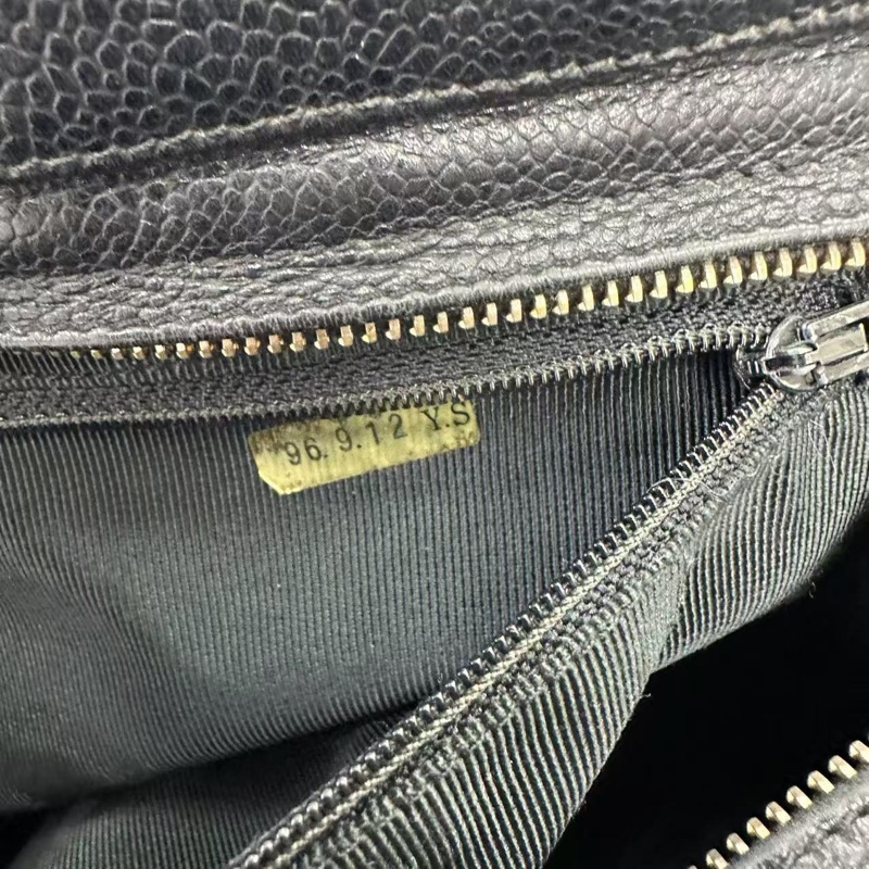 Chanel 香奈兒黑金荔枝紋單肩托特Tote-16