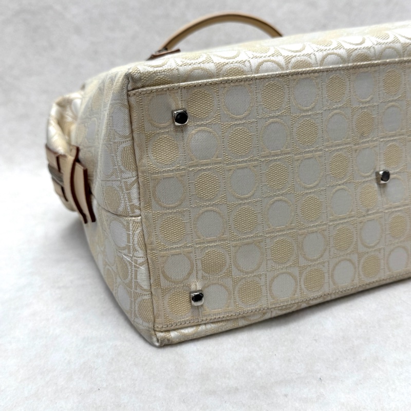 Ferragamo拉菲格慕白老花腋下包-8