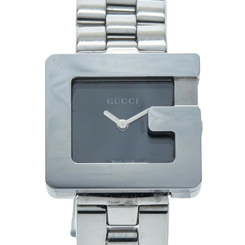 Gucci 3600L 石英腕錶，黑色錶盤，不鏽鋼錶殼，女款