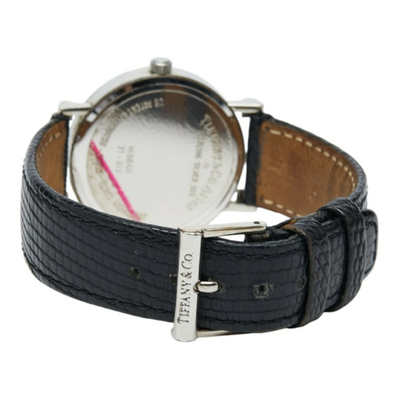 Tiffany & Co.) Atlas 男士腕錶 M0640,石英機芯,銀色錶盤,SV925,皮革錶帶。-2