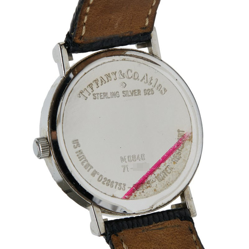 Tiffany & Co.) Atlas 男士腕錶 M0640,石英機芯,銀色錶盤,SV925,皮革錶帶。-3