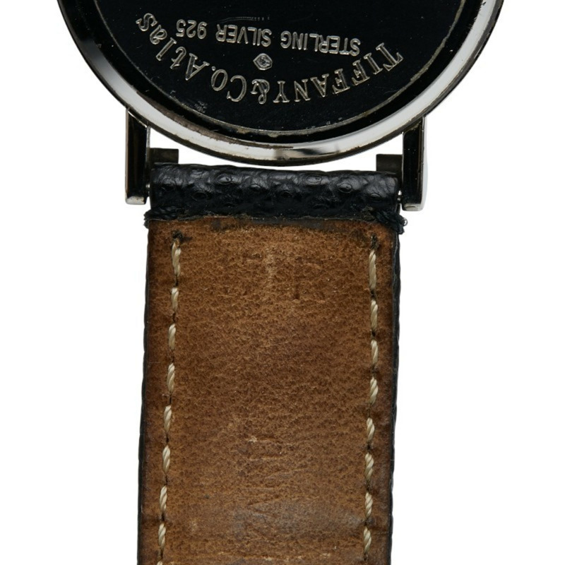 Tiffany & Co.) Atlas 男士腕錶 M0640,石英機芯,銀色錶盤,SV925,皮革錶帶。-6