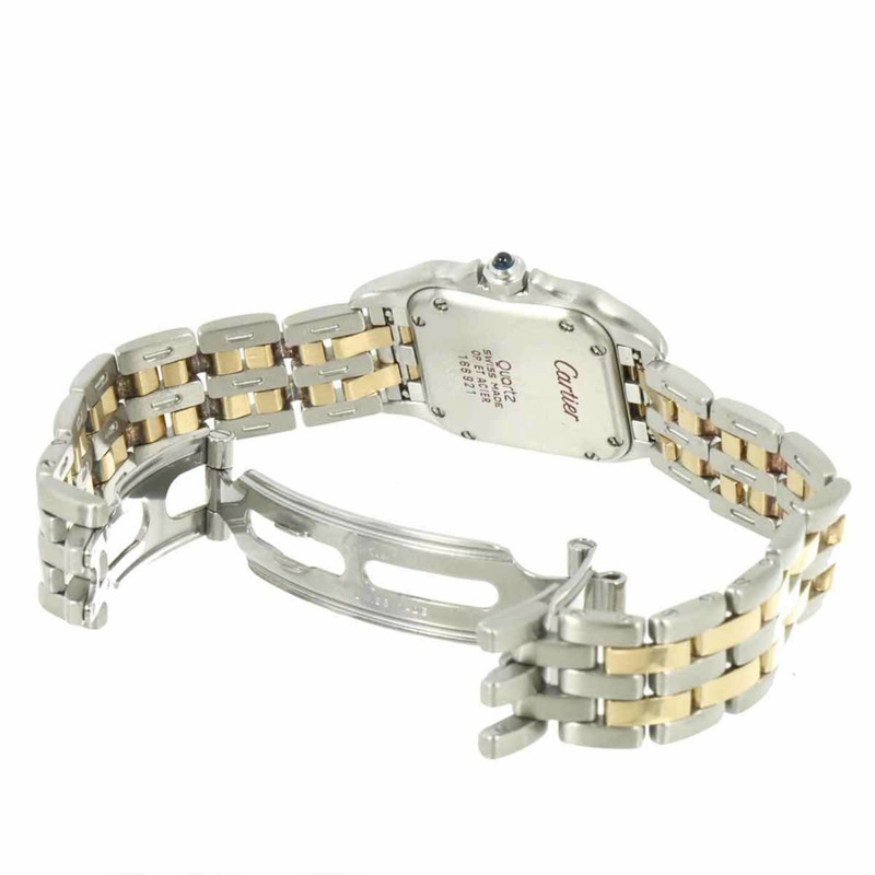 卡地亞 Panthère SM 雙排雙色女士腕錶 84083242 象牙色 18K黃金石英機芯-3