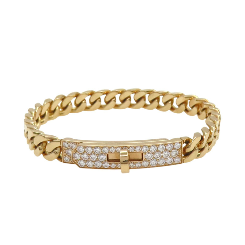 18K玫瑰金 鑽石 Kelly Gourmette 手鍊【HERMES 愛馬仕】-0