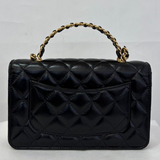 CHANEL黑菱格金鍊Handle WOC-3