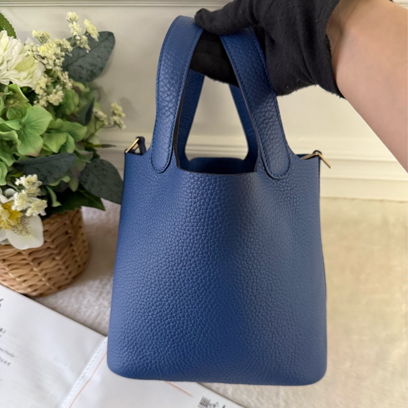 Picotin Lock 18cm PM手提小水桶(淡金釦/扎染藍)-2