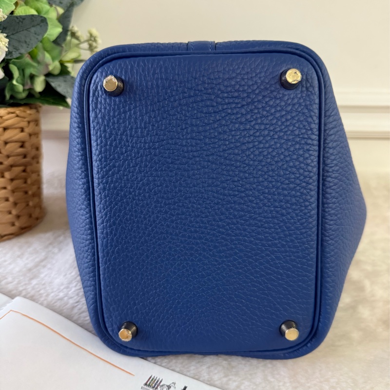 Picotin Lock 18cm PM手提小水桶(淡金釦/扎染藍)-5