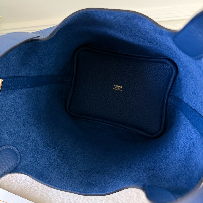 Picotin Lock 18cm PM手提小水桶(淡金釦/扎染藍)-6