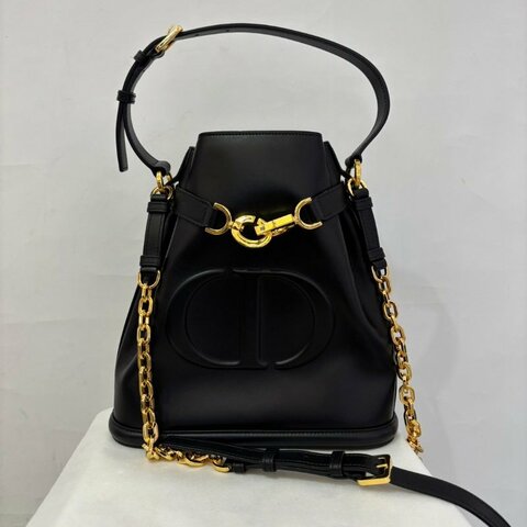 DIOR 黑全皮水桶包