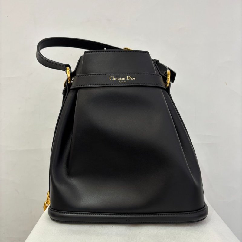 DIOR 黑全皮水桶包-3
