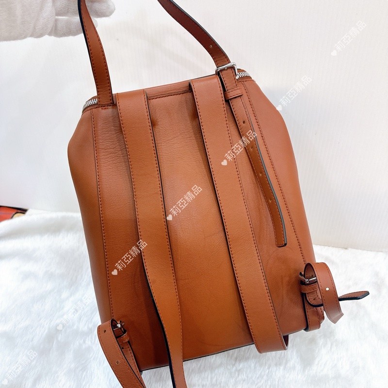 莉亞精品♡ Loewe 焦糖色後背包 二手美包-3