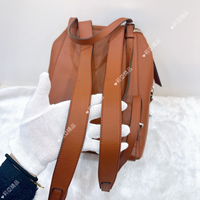 莉亞精品♡ Loewe 焦糖色後背包 二手美包-13