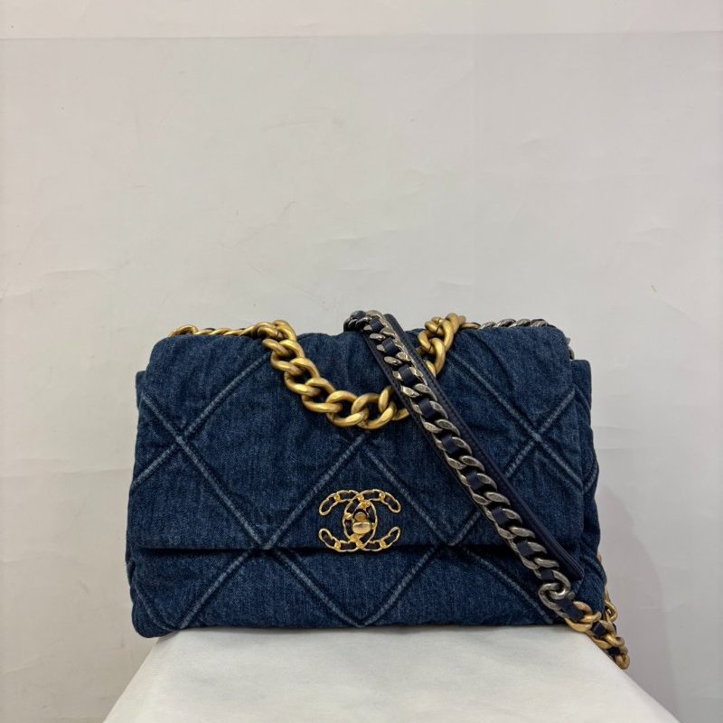 CHANEL藍單寧金釦19 30cm-0