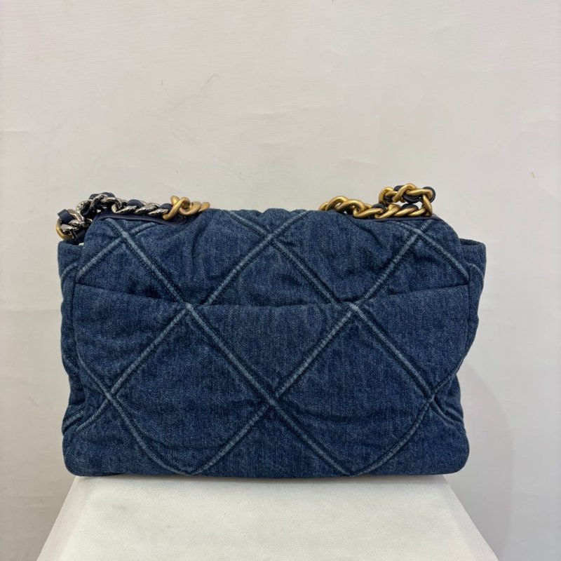 CHANEL藍單寧金釦19 30cm-3