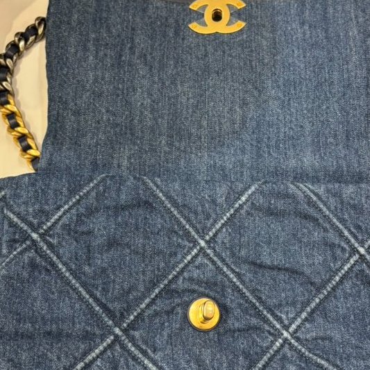 CHANEL藍單寧金釦19 30cm-7