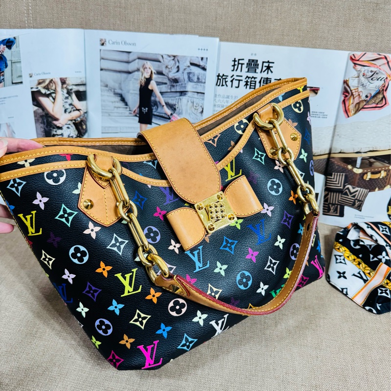 售二手真品 LV M40304 Annie黑彩蝴蝶結單肩包-4