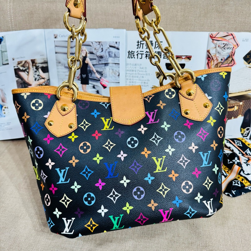 售二手真品 LV M40304 Annie黑彩蝴蝶結單肩包-7