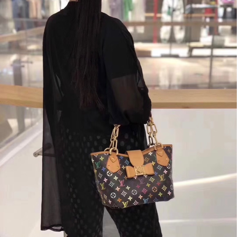 售二手真品 LV M40304 Annie黑彩蝴蝶結單肩包-11