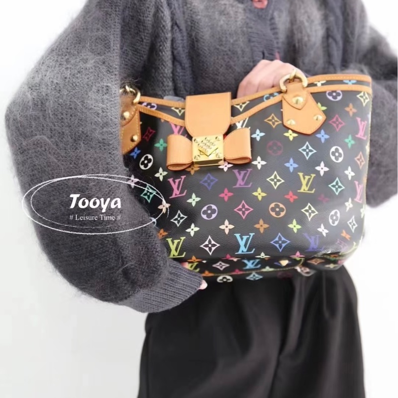 售二手真品 LV M40304 Annie黑彩蝴蝶結單肩包-12