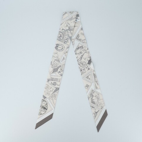 愛馬仕 福寶絲巾 Hermes Twilly 灰色