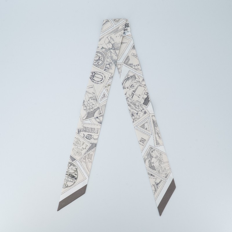 愛馬仕 福寶絲巾 Hermes Twilly 灰色-0