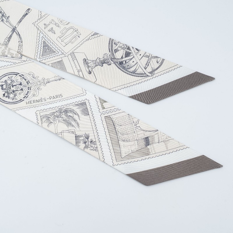 愛馬仕 福寶絲巾 Hermes Twilly 灰色-1