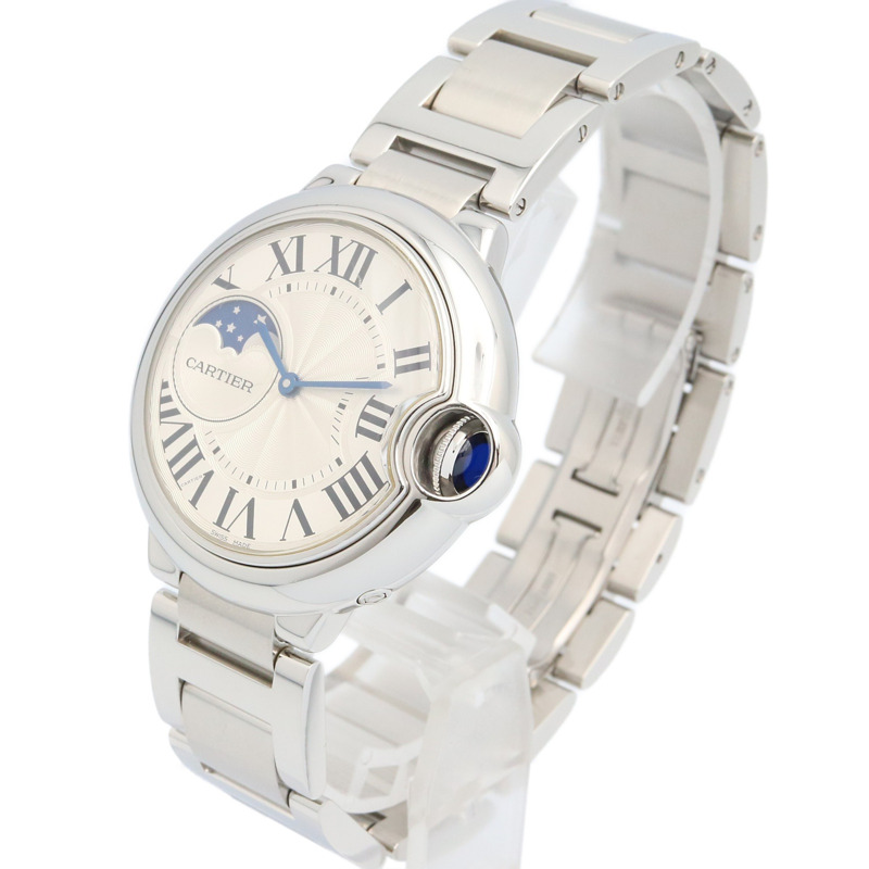 卡地亞藍氣球月相腕錶，不鏽鋼材質，男士，銀色，WSBB0021-1