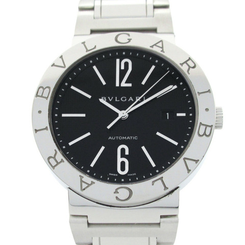 寶格麗男士不鏽鋼腕錶，黑色，BB42BSSD 自動機械錶