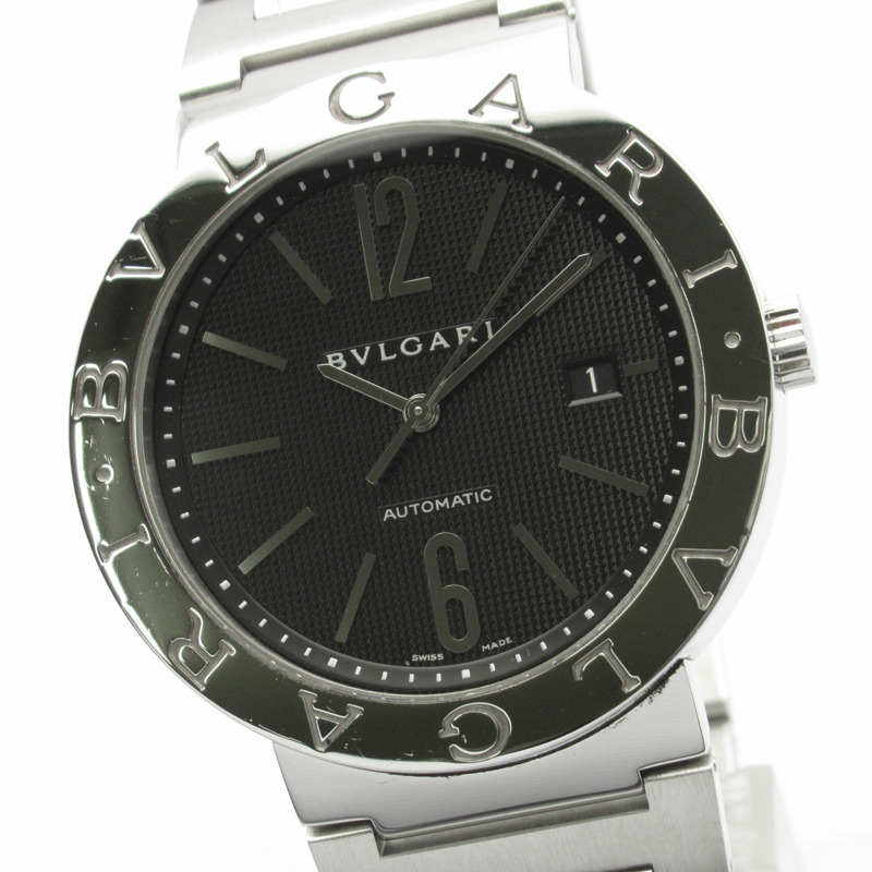 寶格麗男士不鏽鋼腕錶,黑色,BB42BSSD 自動機械錶-2