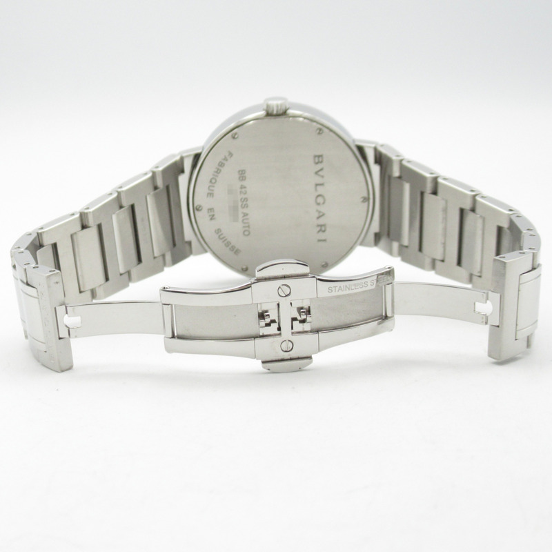 寶格麗男士不鏽鋼腕錶,黑色,BB42BSSD 自動機械錶-4