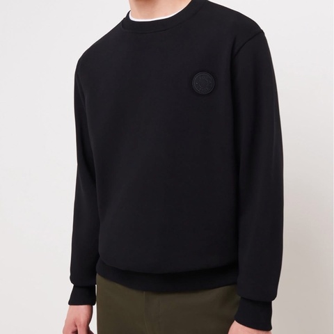 Burberry 男款黑色圓領立體徽章毛圈衞衣（男女都可穿）