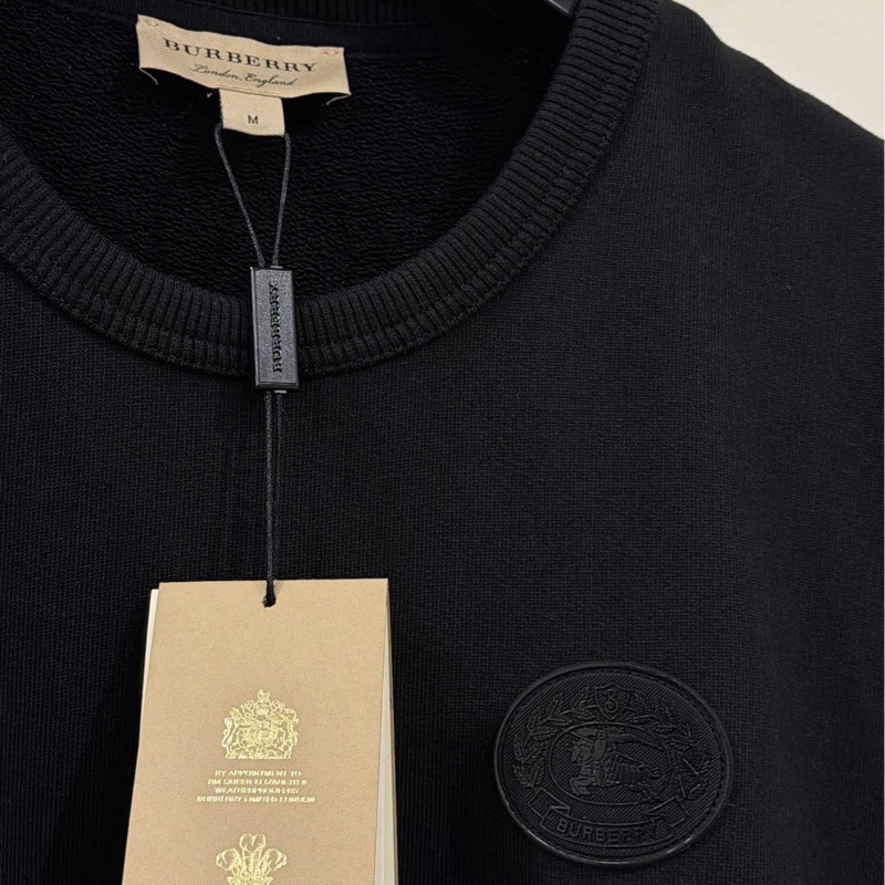 Burberry 男款黑色圓領立體徽章毛圈衞衣（男女都可穿）-8