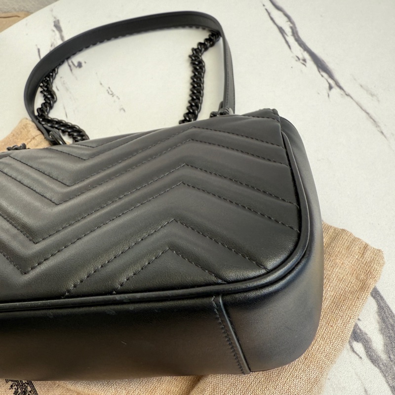 Gucci marmont 全黑22斜背包-3